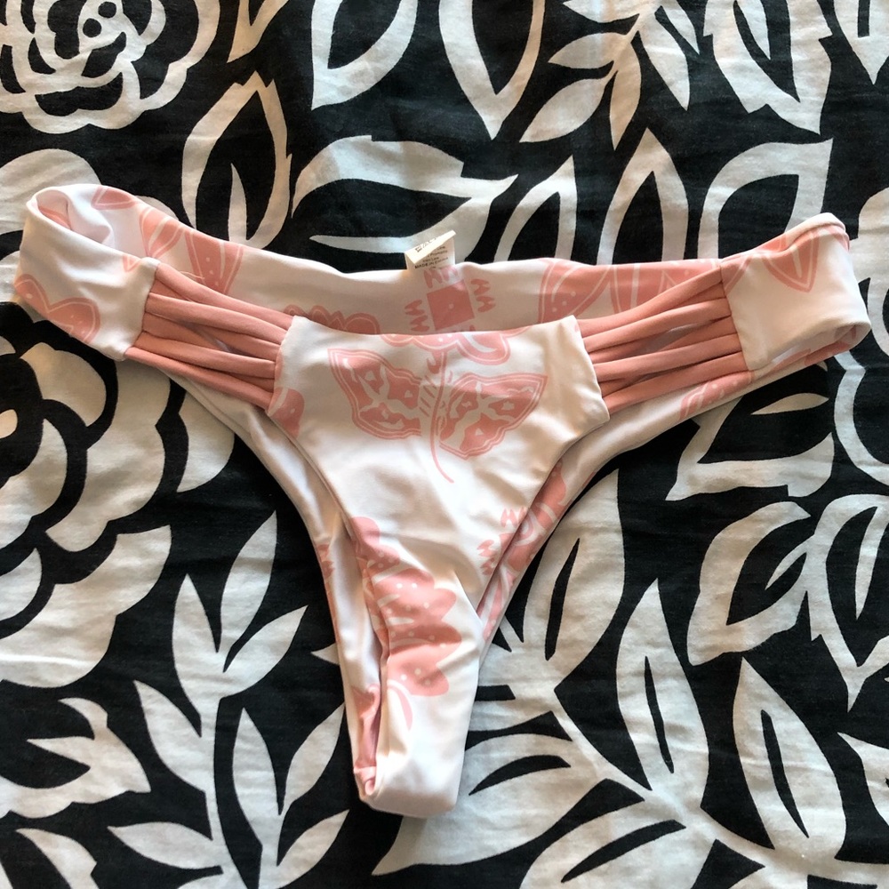Shein white/pink low rise bikini bottom